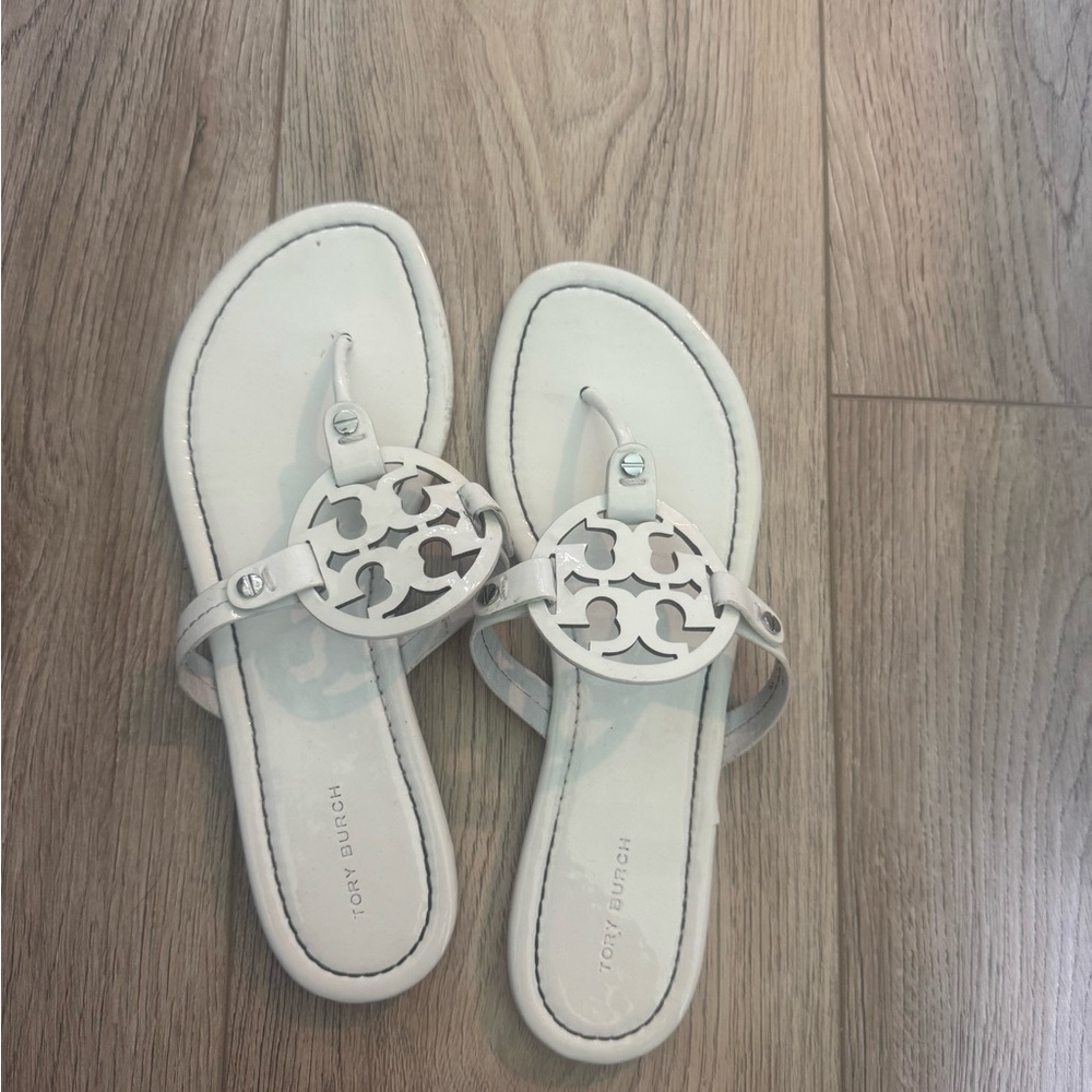 Tory Burch White Leather Sandals